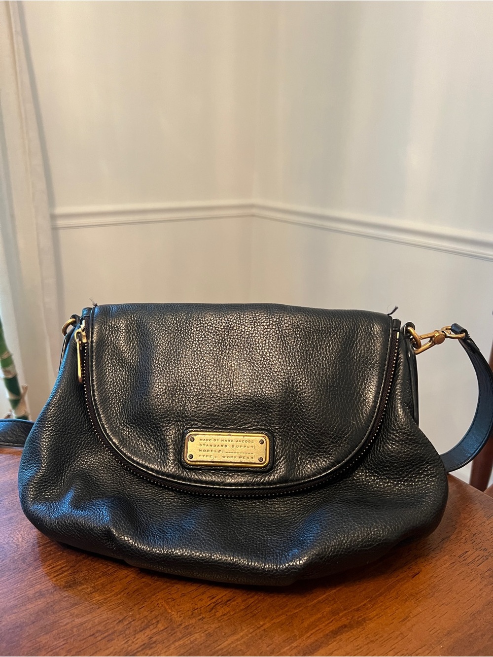 Marc by Marc Jacobs | Black Pebbled Leather Crossbody with Gold Hardware